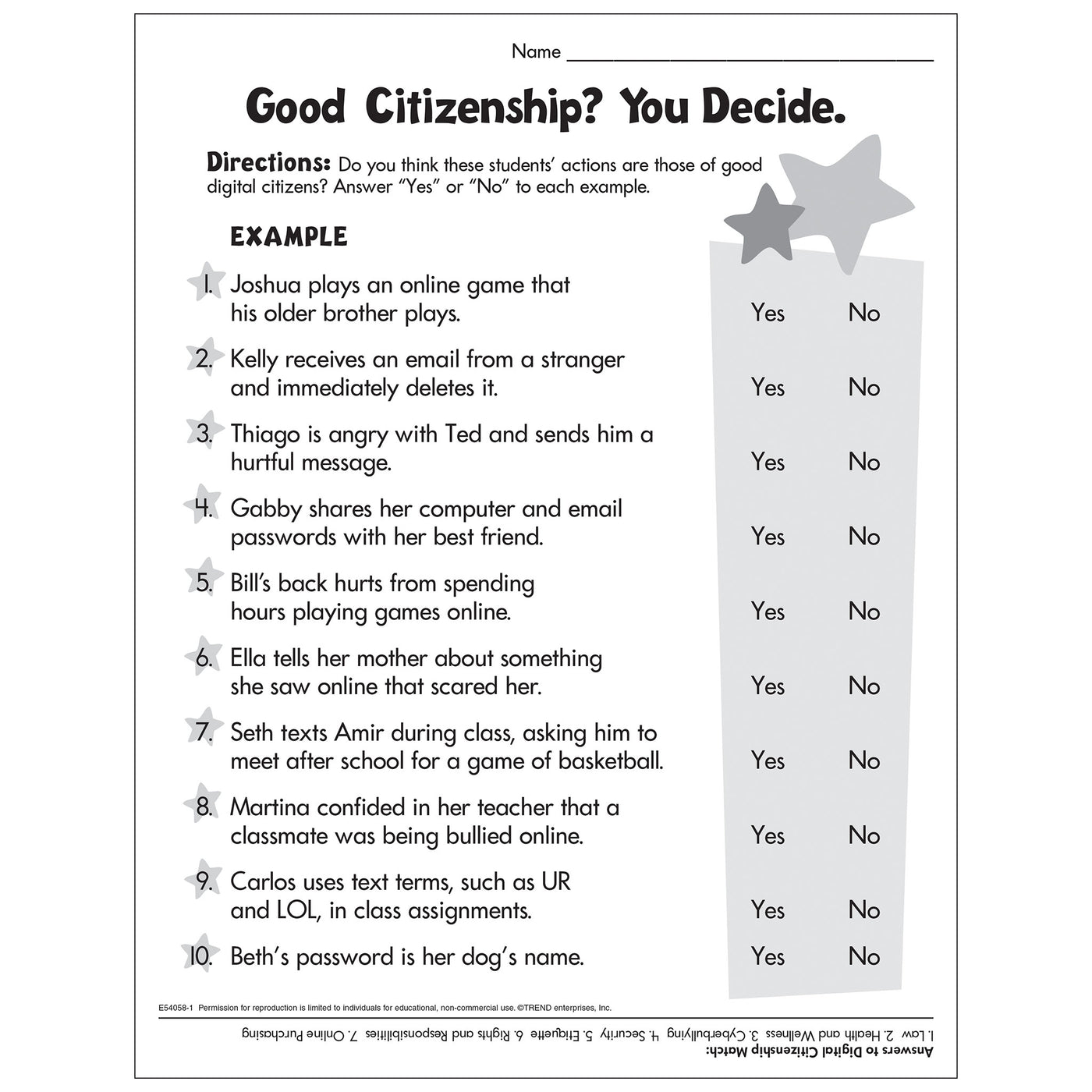 Free Printable Citizenship Worksheets