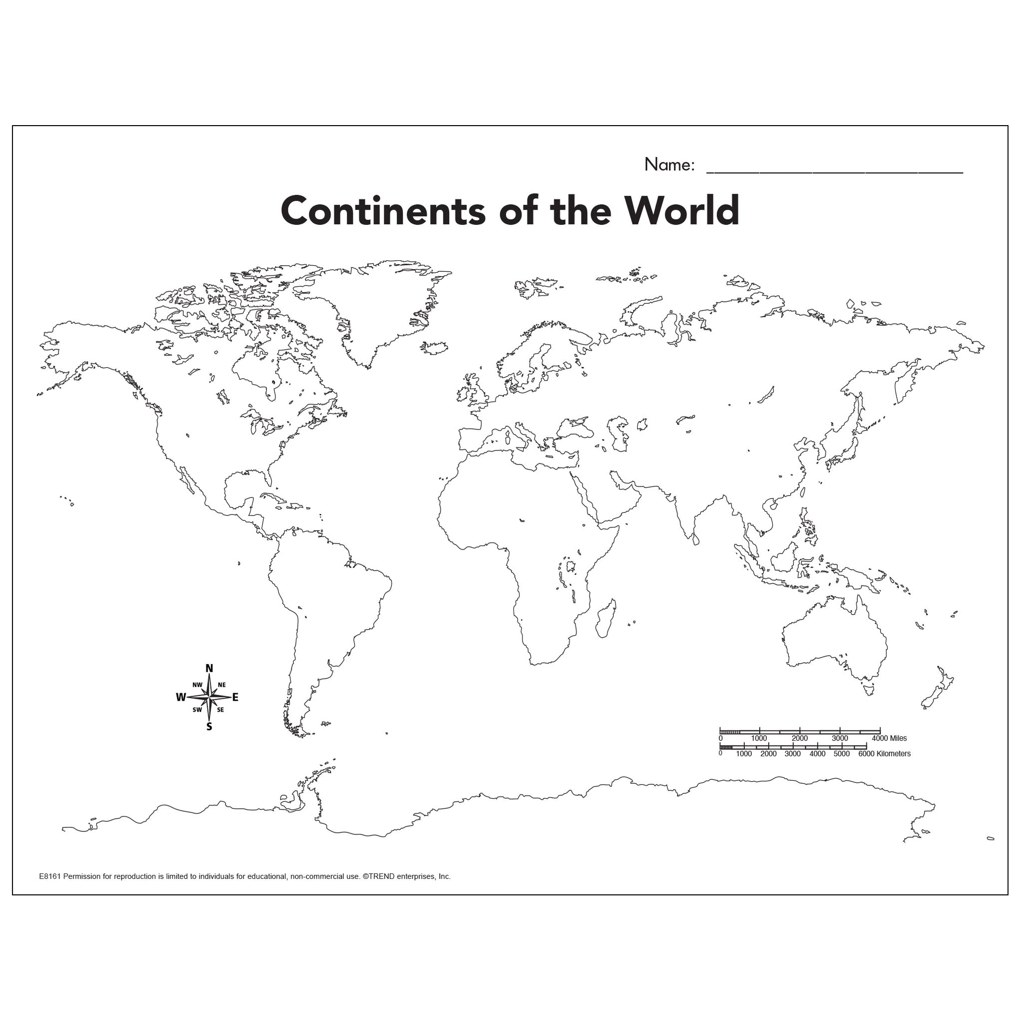 Continents of the World Blank Map Project Sheet Free Printable | TREND ...