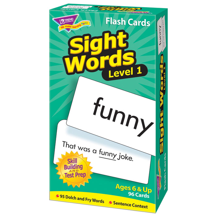 pocket flash cards sight words real objects