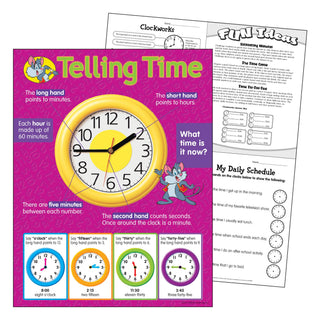 Telling Time Spanish Clock Poster for Kidseducational 