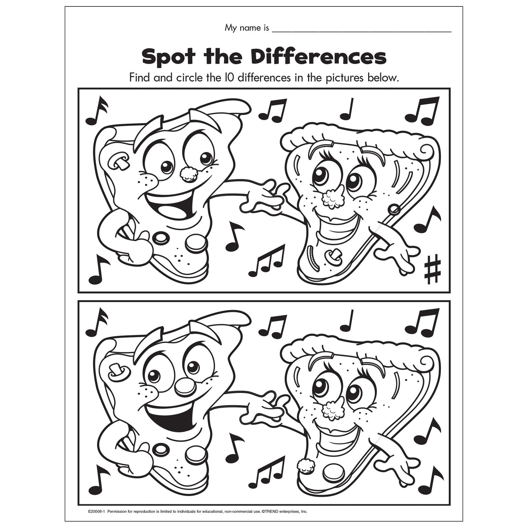 Spot the differences free download worksheet
