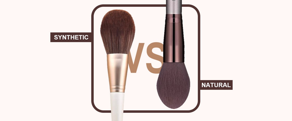 synthetic and natural makeup brushes