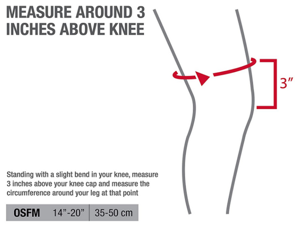 mueller self adjusting knee stabilizer size guide