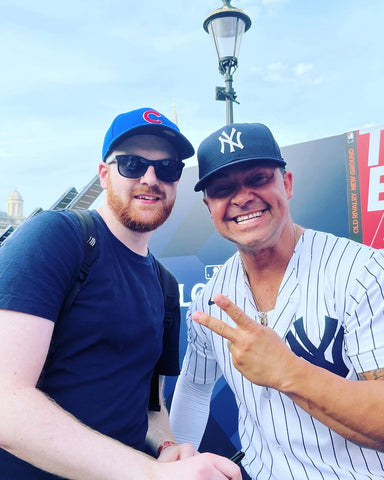 Ryan Ferguson, Yankees blogger, with Nick Swisher