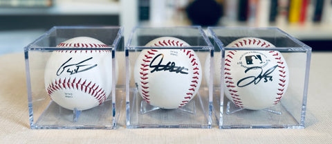 Jesus Luzardo Giancarlo Stanton Jose Trevino signed autographed baseballs