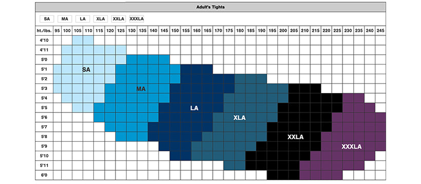 Tights Size Chart