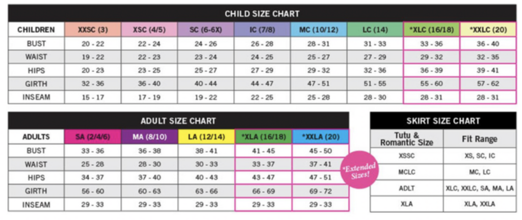 Balera Shoe Size Chart