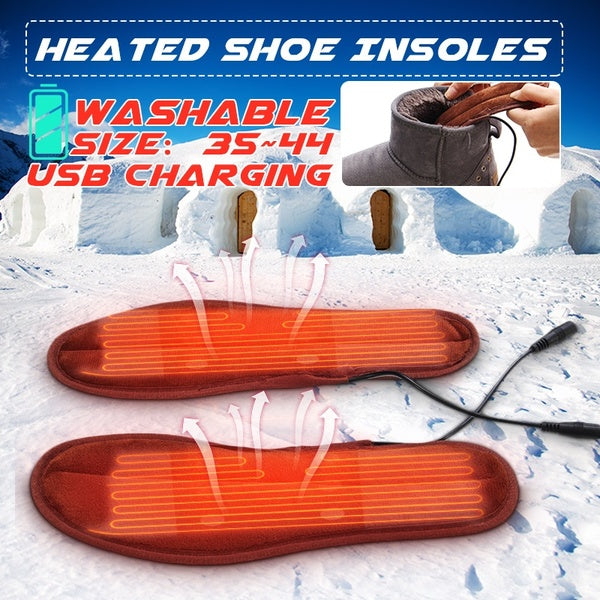 1 Pair USB Electric Heated Shoe Insoles 