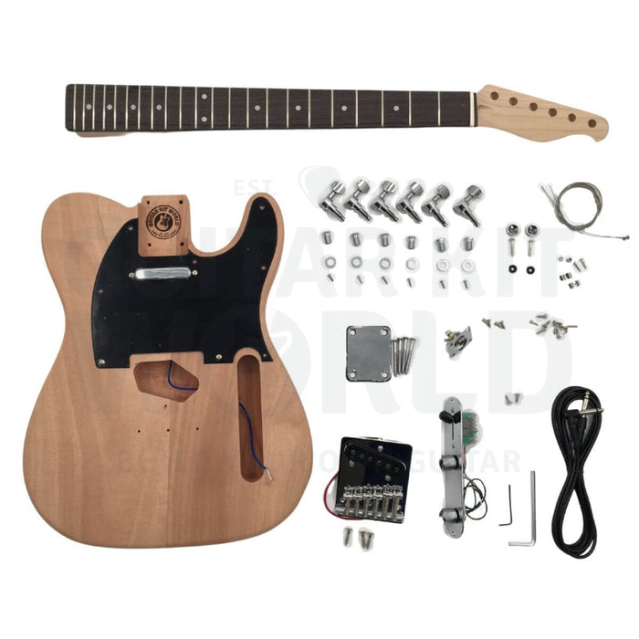 Bij elkaar passen veer kan zijn Mahogany TE Guitar Kit w/ Maple Neck, Rosewood Fretboard | Guitar Kit World