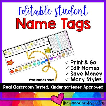 Flexible Seating Or Desk Name Plates Tags Editable Adjustable