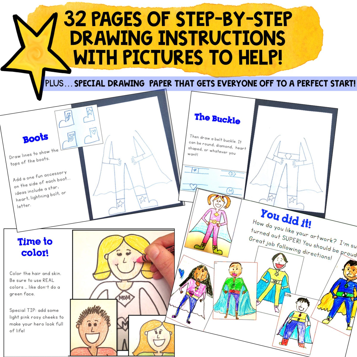 How to Draw a Superhero Directed Drawing Art & Writing Project Great