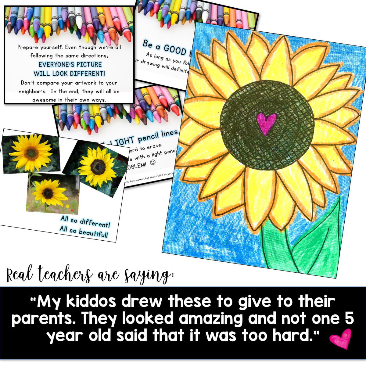 Sunflower Directed Drawing HOWYWOOD Kindergarten