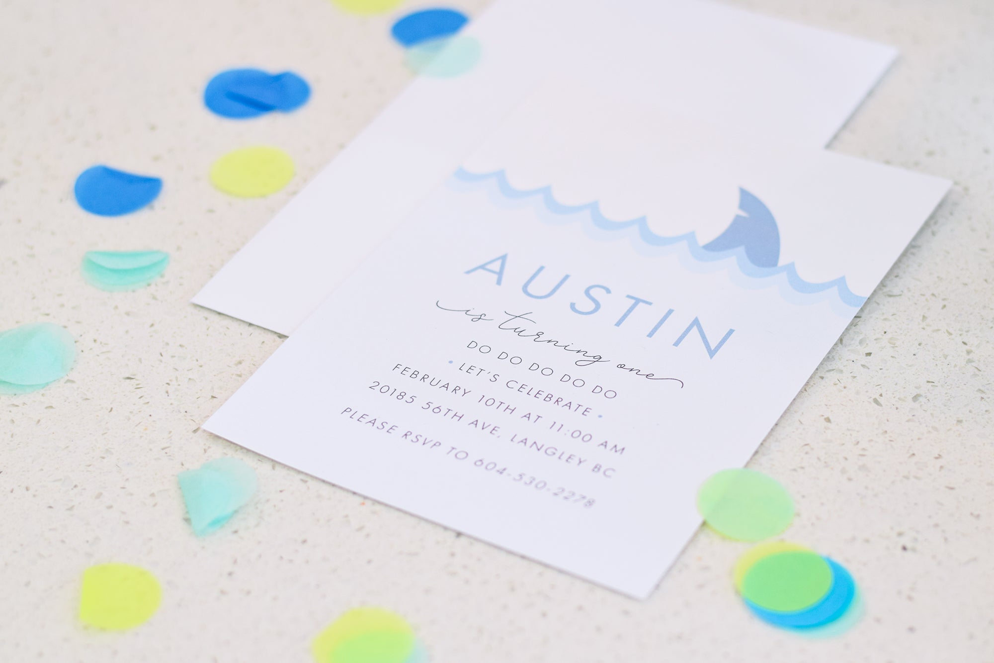 Modern Baby Shark First Birthday Party - Paper & Parties Boutique