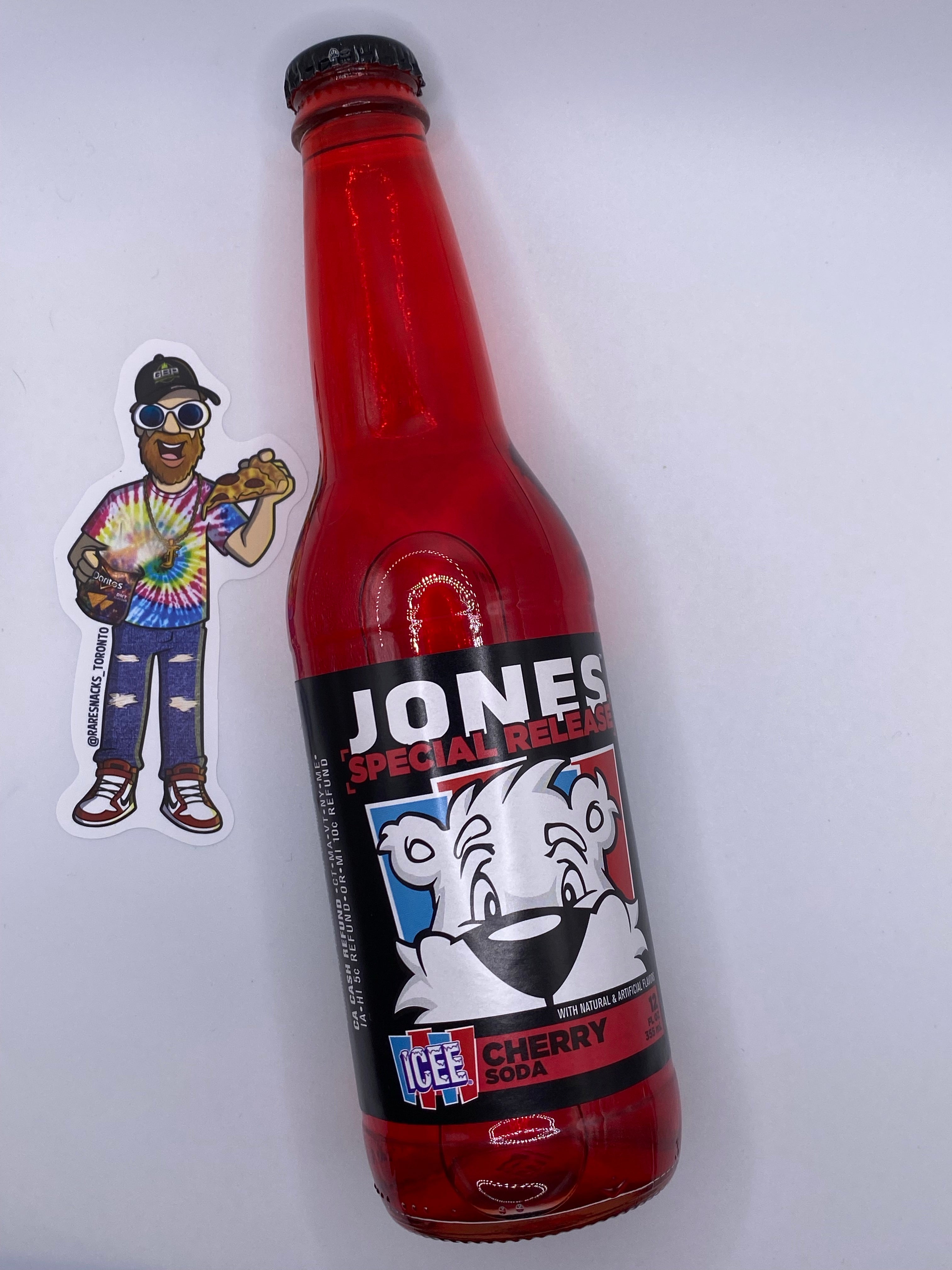 Jones Icee Cherry Soda 12oz Glass Raresnackstoronto 9958