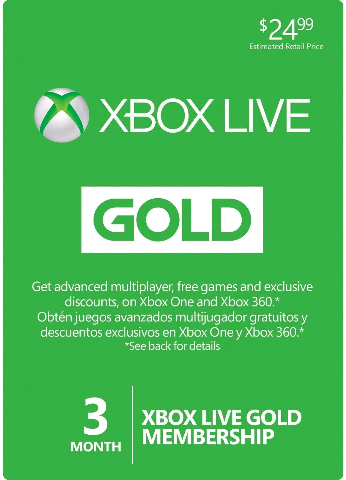 xbox gold card 1 month