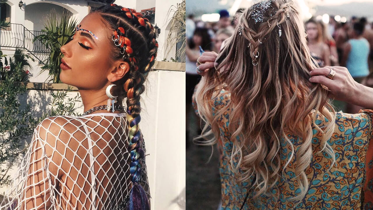 EASY SUMMER FESTIVAL HAIRSTYLES FOR CURLY HAIR Coachella 2019  Lana  Summer  YouTube
