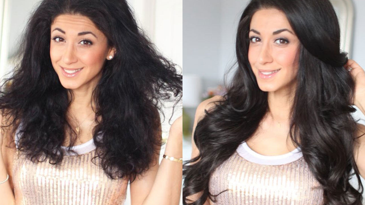 frizzy hair blowout routine + how to blend hair extensions