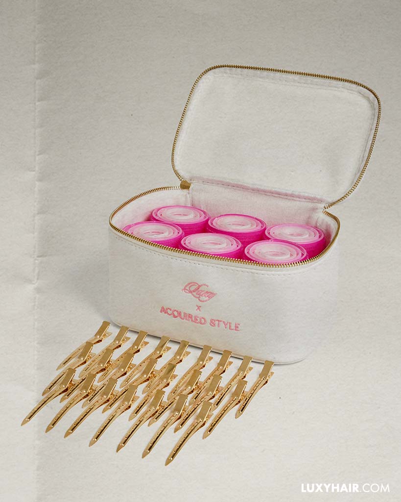 pink hair roller set