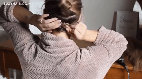 blending hair extensions with a blunt haircut