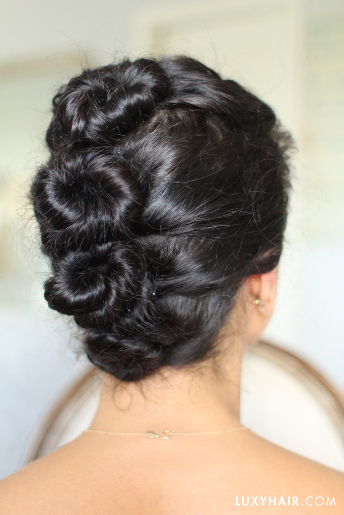 easy updo for curly hair