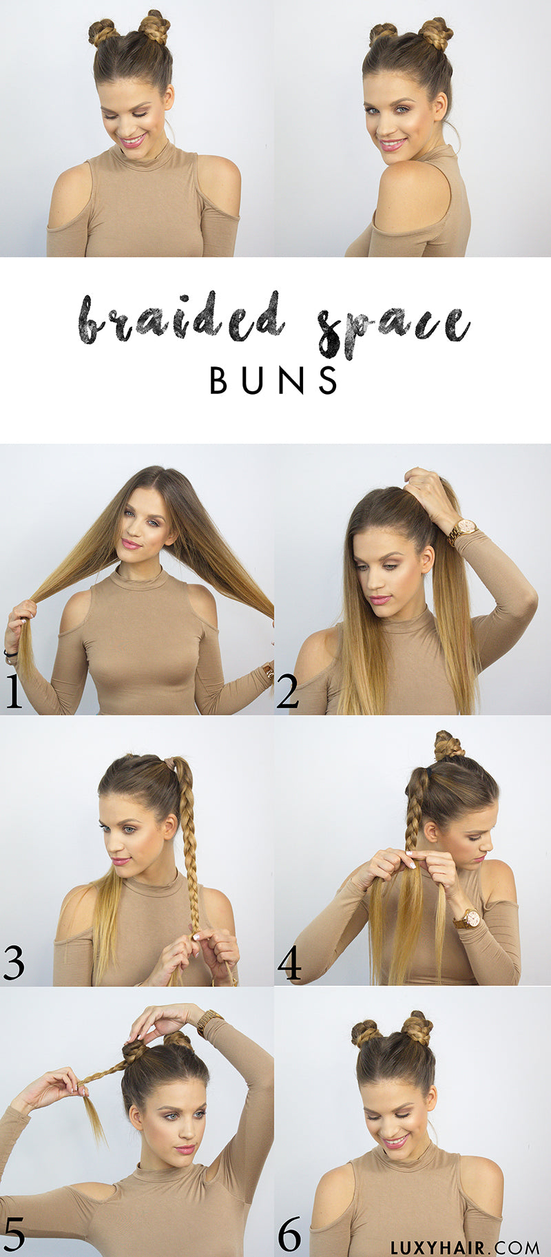 braided space bun back to school hairstyle