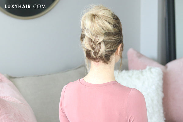 easy braided topknot hairstyle