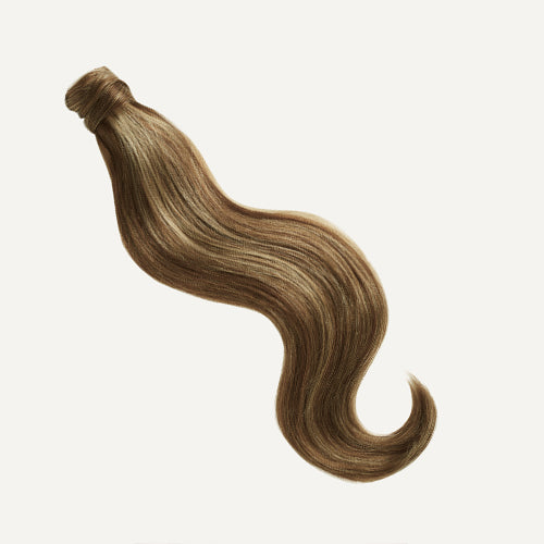 Human Hair Ponytail Extension Balayage Dark Brown to Chestnut Brown 14 Inch  75g DOORES Clip in Hair Extensions Real Human Hair Ponytail Hair Piece  Straight Invisible Magic Paste Heat Resistant 14 Inch #