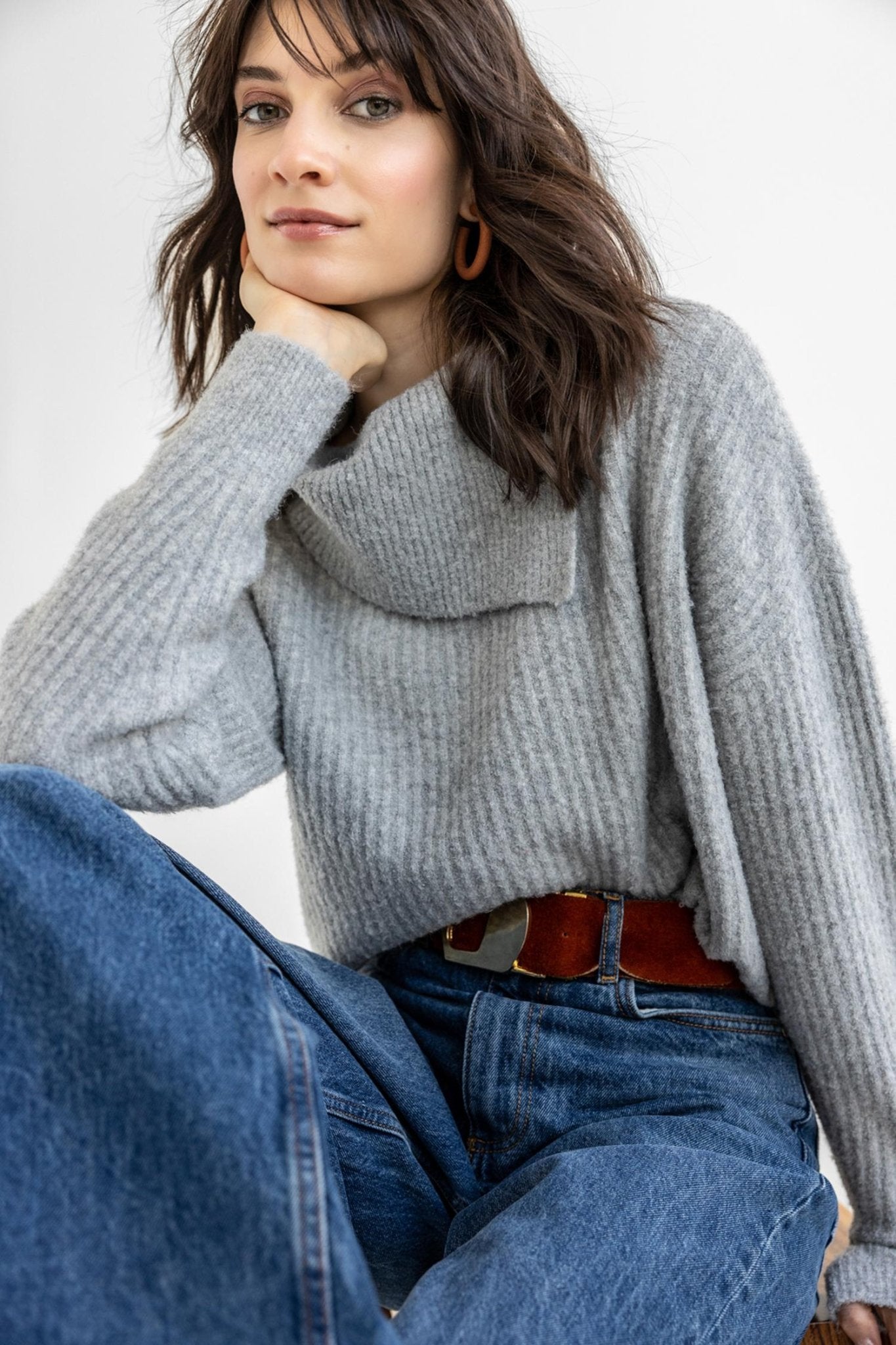 Lilla P - Oversized Ribbed Turtleneck Sweater: Coconut – Shorely