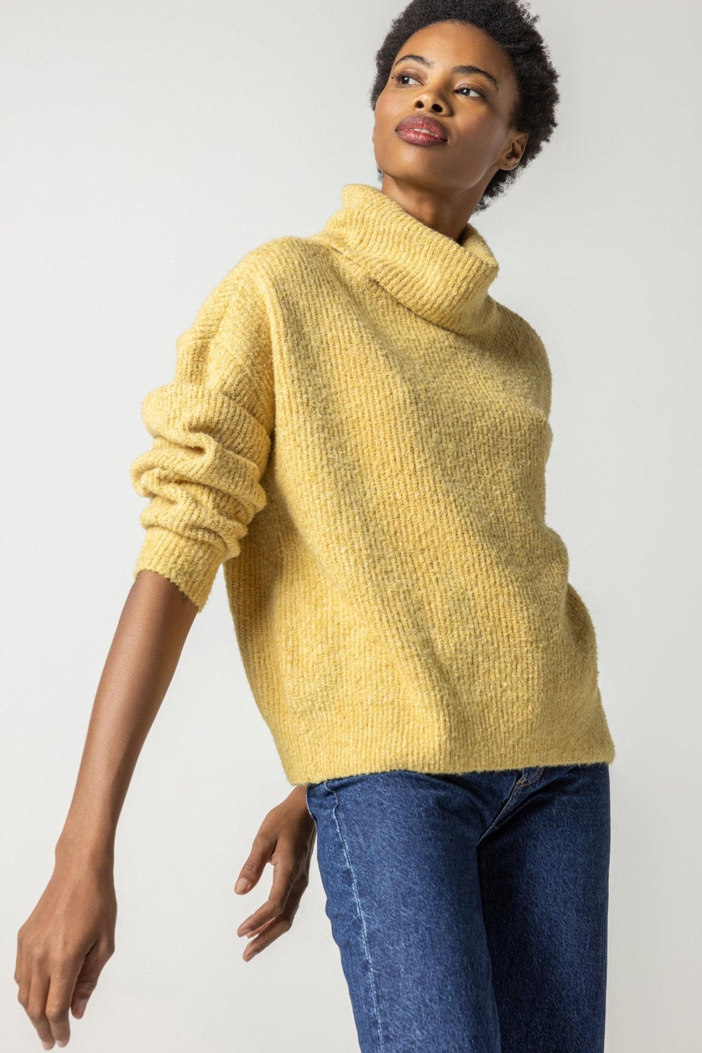 Lilla P - Oversized Ribbed Turtleneck Sweater: Coconut – Shorely