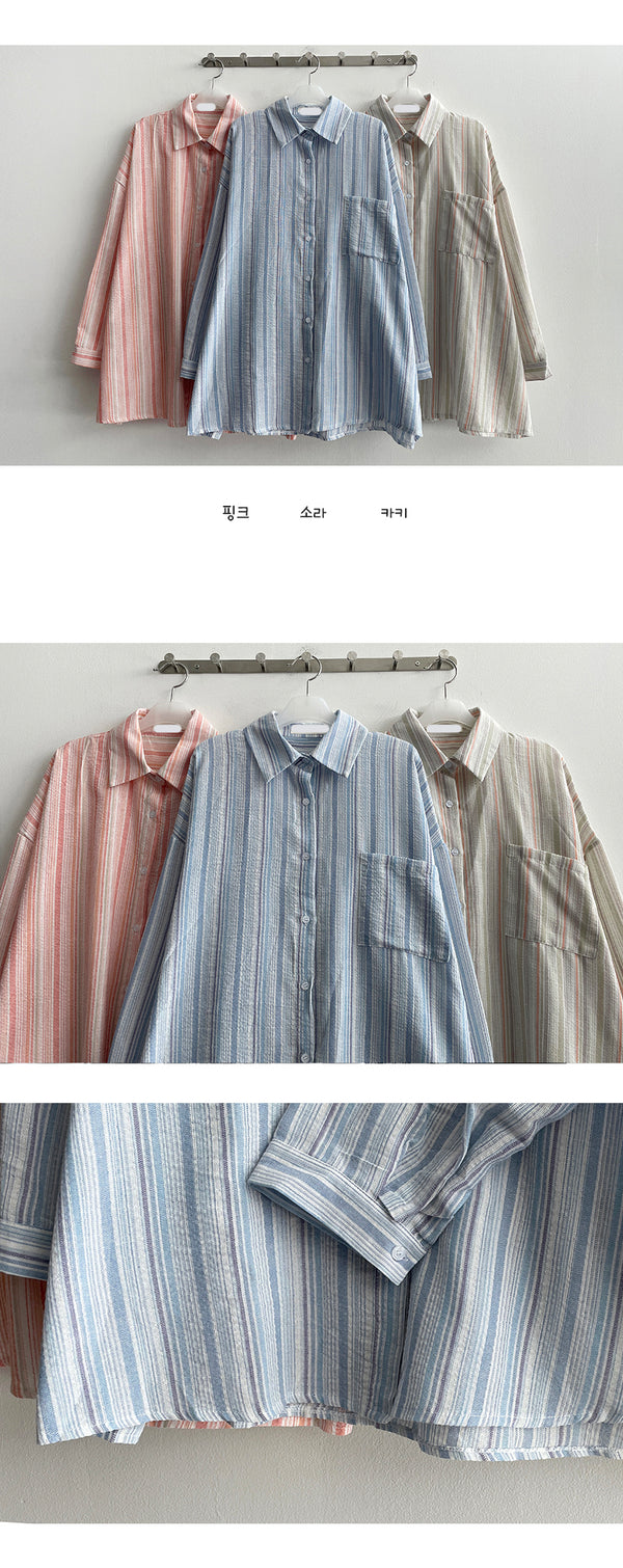 Philo Pocket Stripe Oversized Shirt