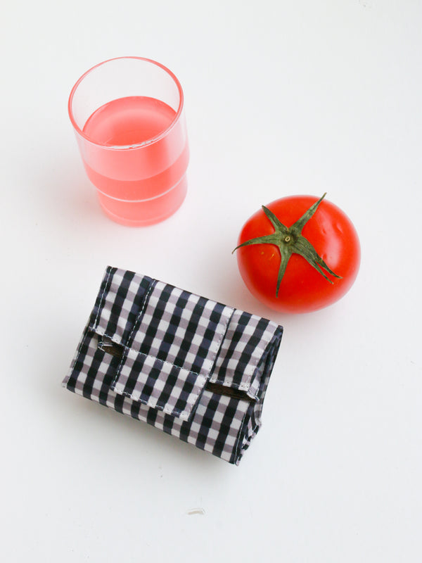 Gingham Mini Pouch - Black