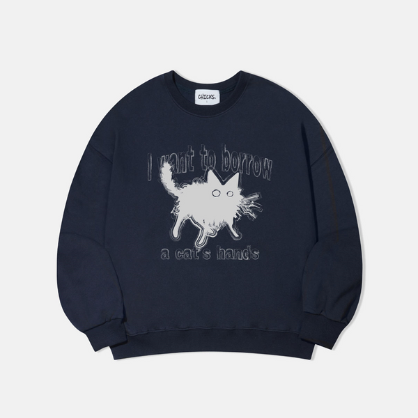 DTP  Cat`s hands SWEAT SHIRT NAVY