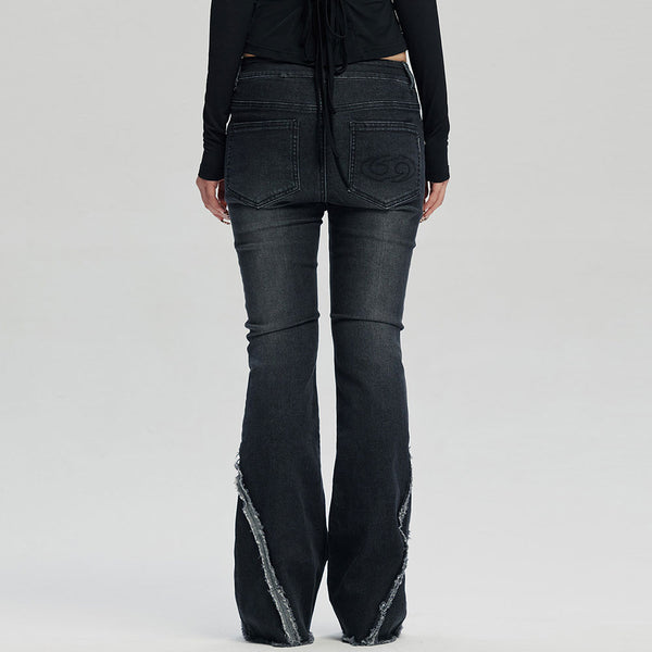 EDGE-SIDE BOOTSCUT DENIM PANTS_BK