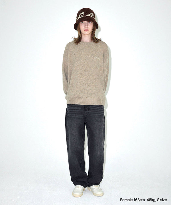 BASIC LOGO NEP KNIT SWEATER