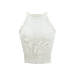 [24SS LSD COLLECTION] MUGUNG Crochet Knit Halter Sleeveless_Ivory