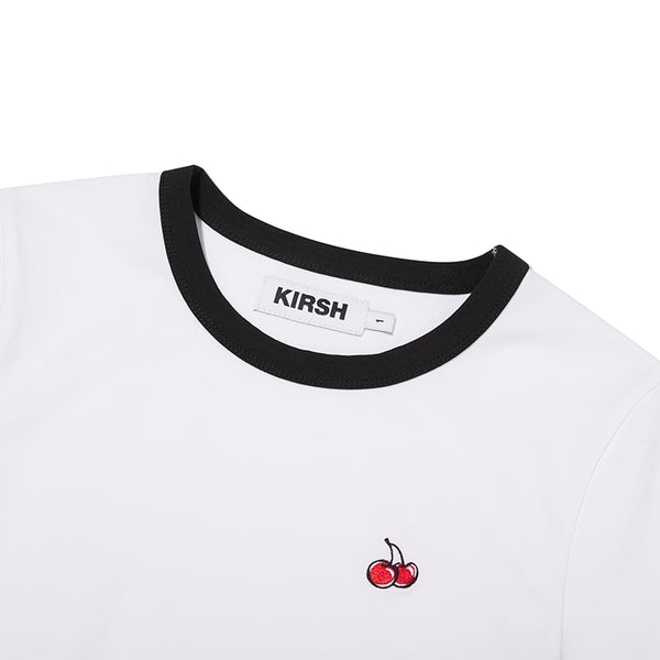 SMALL CHERRY RINGER T-SHIRT [WHITE]