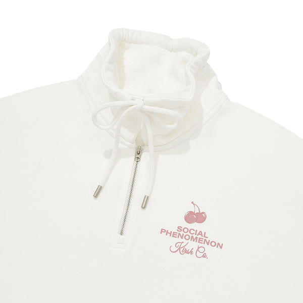 CHERRY ARCH LOGO HALF ZIP UP [IVORY]