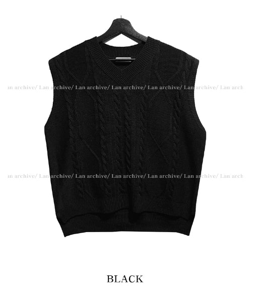 Moss Twist Knit Vest