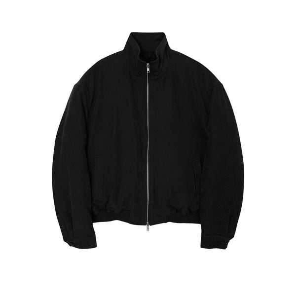 Suede high-neck padded jacket