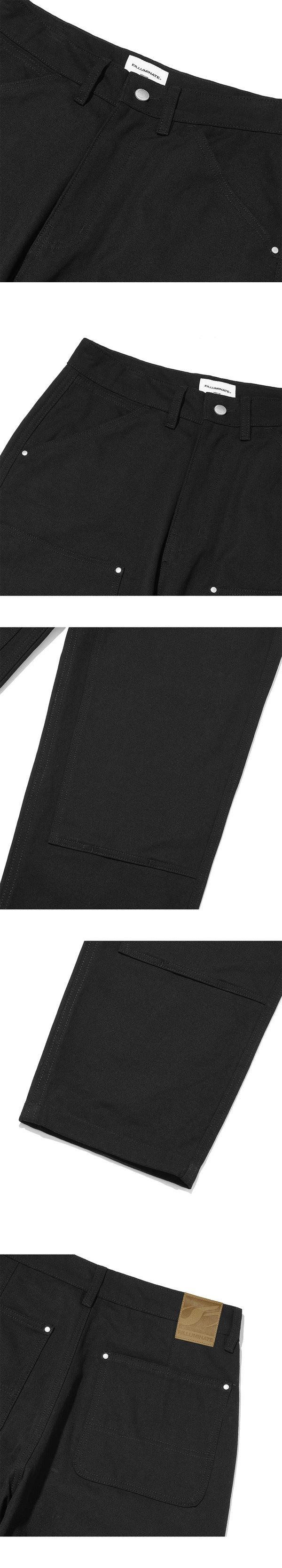 Double Knee Work Pants-Black