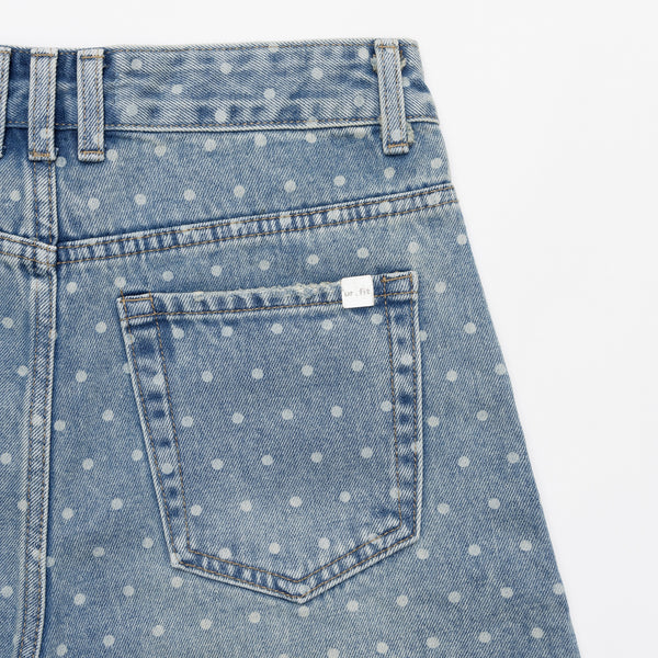 4 PART DESTROYED DOT DENIM PANTS code 21102