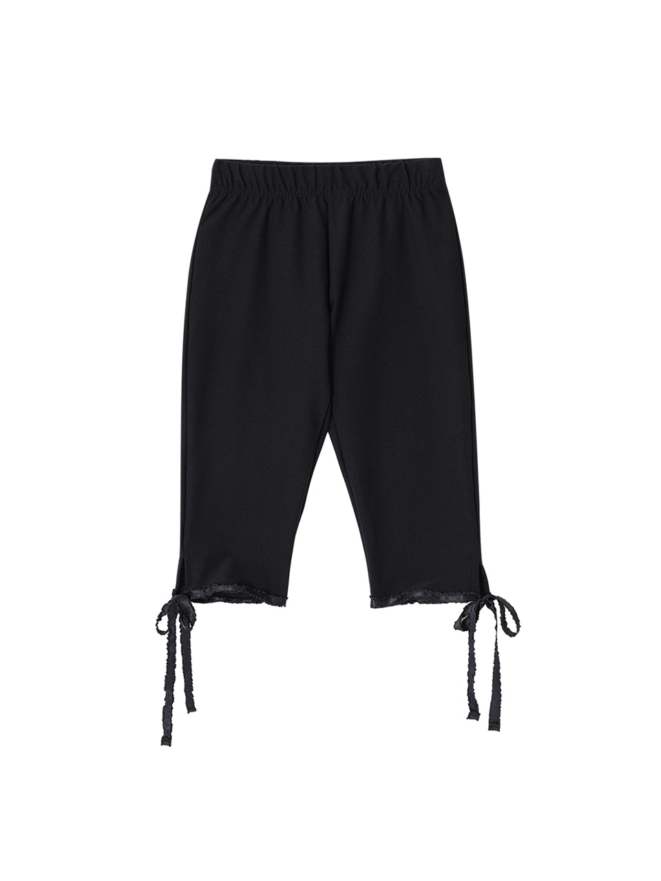 FRILL STRING CAPRI PANTS_BLACK