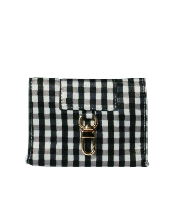 Gingham Mini Pouch - Black