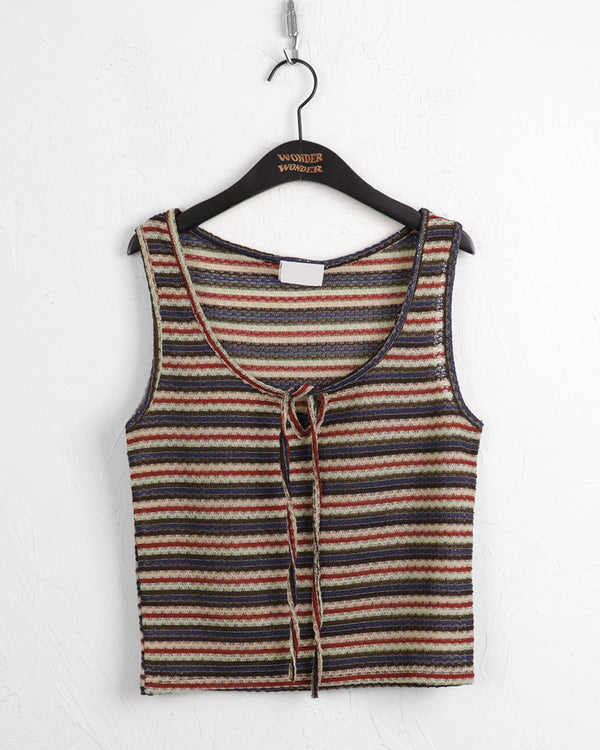 Titan color combination striped strap vest tank top sleeveless