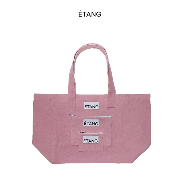 Étang Denim Pouch set | Pink