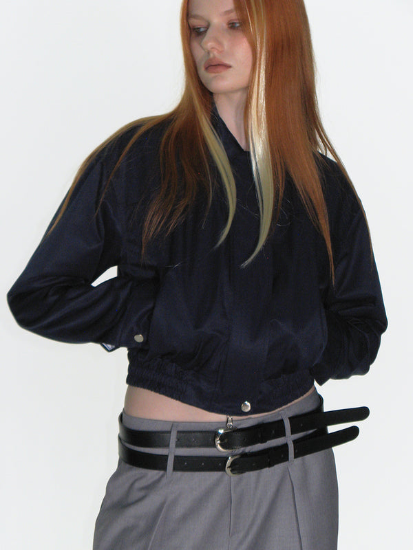 STANDARD COTTON CROP BLOUSON_NAVY