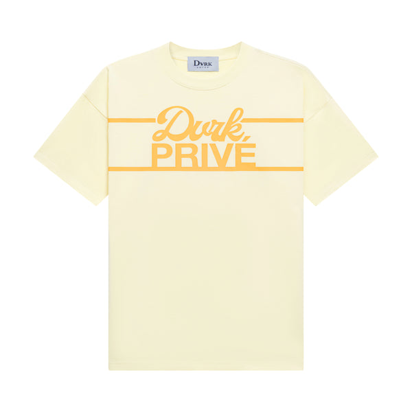 DVRK PRIVÉ STRIPED LOGO TEE - CREAM