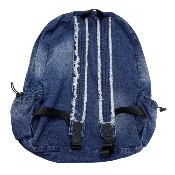 fringe denim backpack