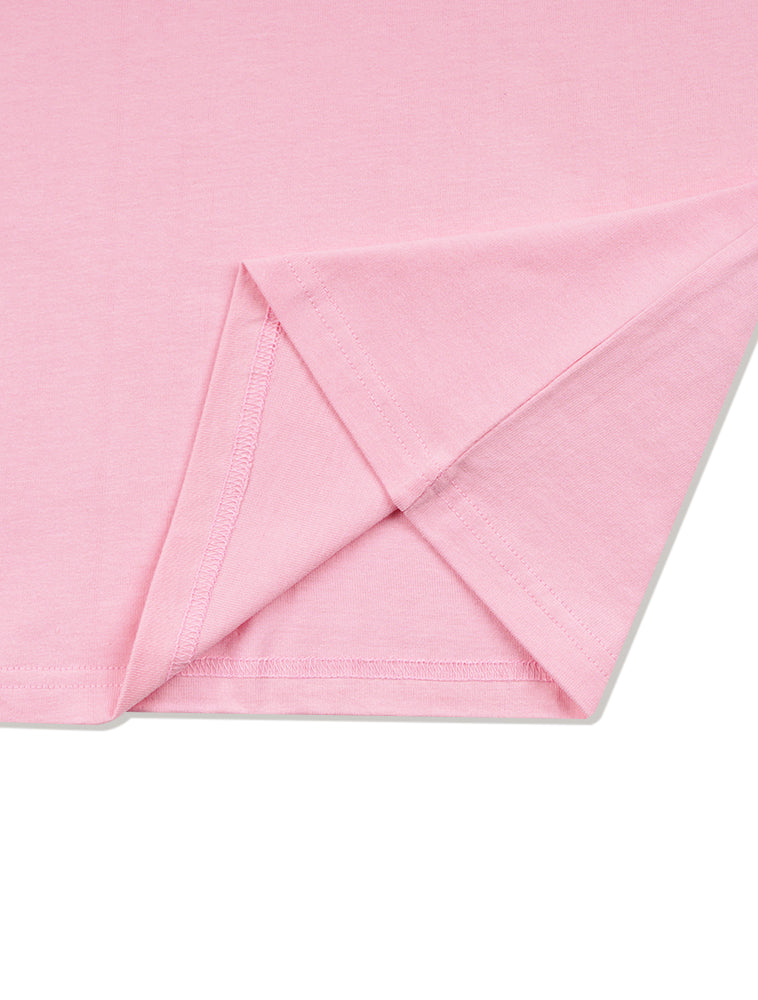UNISEX Overfit Bear Friends Embossed Logo Short Sleeve T-Shirt Pink (FCE2TS406M)