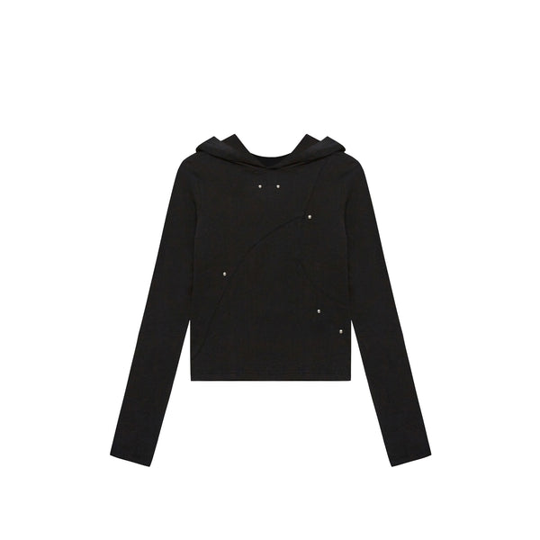  STUD LINE HOODIE / BLACK